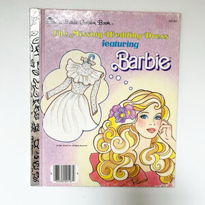 Vintage Little Golden Book Barbie The Missing Wedding Dress Book 1986 Mattel